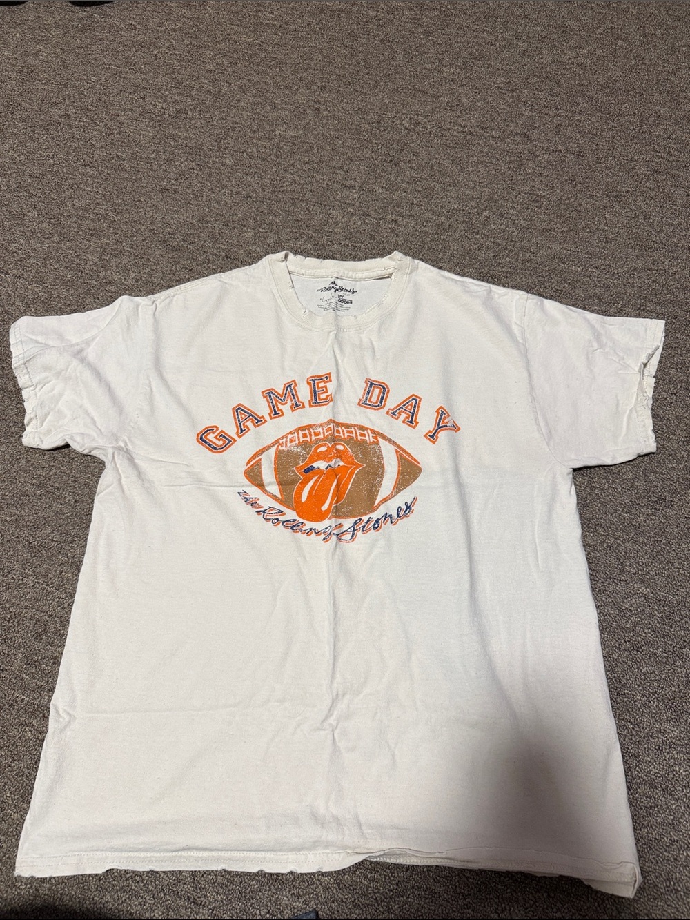 The Rolling Stones White Game Day Football Graphic Tee